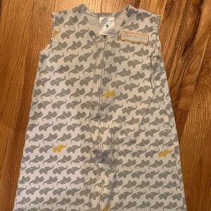 Halo Cotton Sleep Sack, size Small, white with gray and yellow elephant print